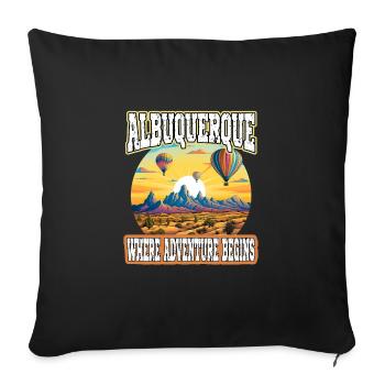 Albuquerque Ballon New Mexico Heißluftballon - Sofakissenbezug 45 x 45 cm - Schwarz - Vorne