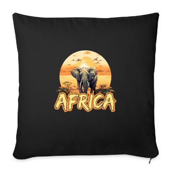 Elefant Afrika Safari - Sofakissenbezug 45 x 45 cm - Schwarz - Vorne