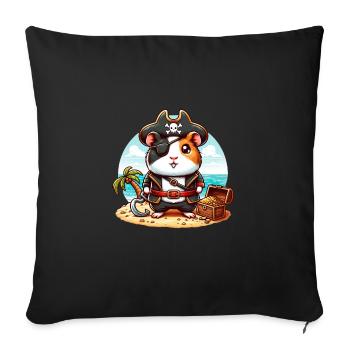 Pirate Guinea Pig Treasure Island Adventurer - Sofakissenbezug 45 x 45 cm - Schwarz - Vorne
