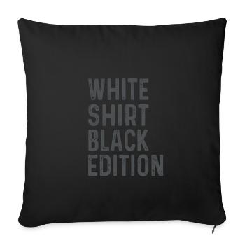 White T-Shirt Black Edition - Sofa pillowcase 17,3'' x 17,3'' (45 x 45 cm) - black - Front