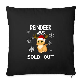 Renne était sorti chat Noël dictons drôles - Housse de coussin décorative 45 x 45 cm - noir - Devant