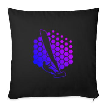 Women's Windsurfing Men's Surfing Windsurfer - Sofa pillowcase 17,3'' x 17,3'' (45 x 45 cm) - black - Front