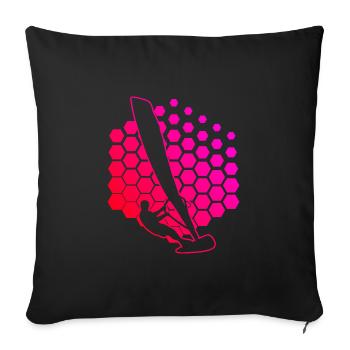 Windsurfer Surf Femmes Windsurf Hommes Surf - Housse de coussin décorative 45 x 45 cm - noir - Devant