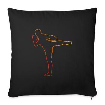 Thai Boxer Thai Boxing Thai Boxing Thai Boxing Muay Thai - Sofa pillowcase 17,3'' x 17,3'' (45 x 45 cm) - black - Front