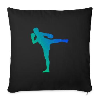 Women's Muay Thai Thai Boxing Men's Thai Boxer - Sofa pillowcase 17,3'' x 17,3'' (45 x 45 cm) - black - Front