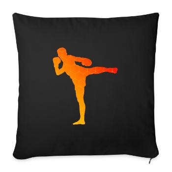 Boxeur thaïlandais masculin Thaiboxing Boxe thaïlandaise Femmes - Housse de coussin décorative 45 x 45 cm - noir - Devant