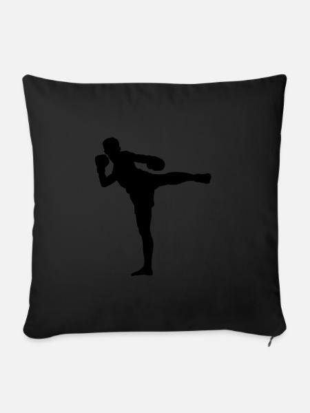 Thaiboxen Thaiboxing Herren Thaibox Thaiboxer - Sofakissenbezug 45 x 45 cm - Schwarz