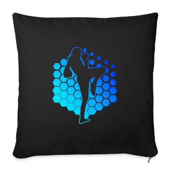Boxe Thaïlandaise Hommes Boxe Thaïlandaise Femmes Boxeur thaïlandais Boxeur thaïlandais - Housse de coussin décorative 45 x 45 cm - noir - Devant