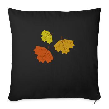 feuilles d’automne - Housse de coussin décorative 45 x 45 cm - noir - Devant