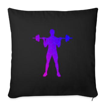 Women's Men's Cardio Weightlifting Fitness Endurance - Sofa pillowcase 17,3'' x 17,3'' (45 x 45 cm) - black - Front