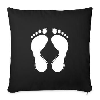 Empreinte empreinte conception blanc - Housse de coussin décorative 45 x 45 cm - noir - Devant