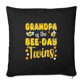 Grandpa of the Bee Day Twins - Sofa pillowcase 17,3'' x 17,3'' (45 x 45 cm) - black - Front