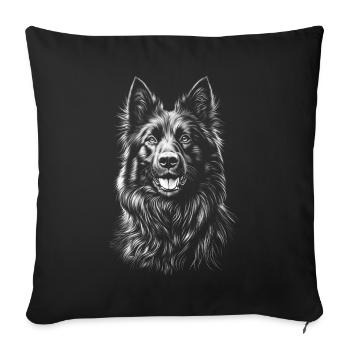 Tervuren Portrait Belgian Shepherd Dog - Sofa pillowcase 17,3'' x 17,3'' (45 x 45 cm) - black - Front