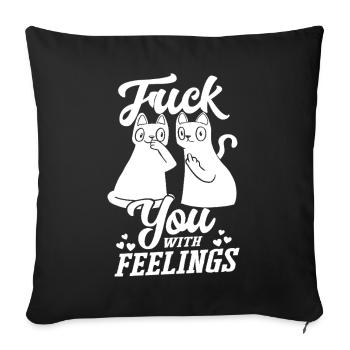 Chat avec des sentiments, drôle, sarcastique - Housse de coussin décorative 45 x 45 cm - noir - Devant