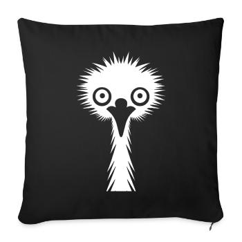 Silhouette gracieuse : émeu et autruche en silhouette - Housse de coussin décorative 45 x 45 cm - noir - Devant