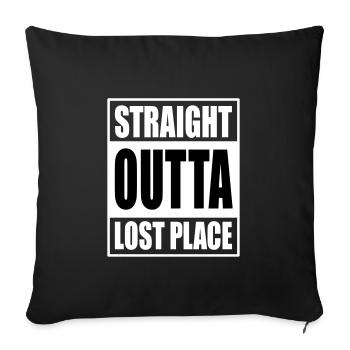 Straight Outta Lost Place - Sofa pillowcase 17,3'' x 17,3'' (45 x 45 cm) - black - Front