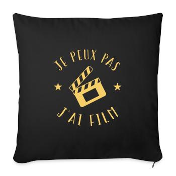 je peux pas j'ai film - Housse de coussin décorative 45 x 45 cm - noir - Devant