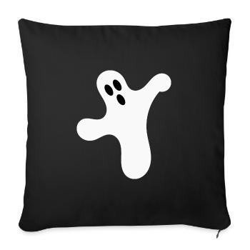 T-shirt d’Halloween Ghost spooky chemise mignonne - Housse de coussin décorative 45 x 45 cm - noir - Devant