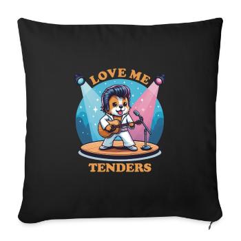 Love Me Tenders 70s Music Dog Funny Animals - Sofa pillowcase 17,3'' x 17,3'' (45 x 45 cm) - black - Front