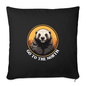 Come to the North - Wolverine Portrait - Sofa pillowcase 17,3'' x 17,3'' (45 x 45 cm) - black - Front
