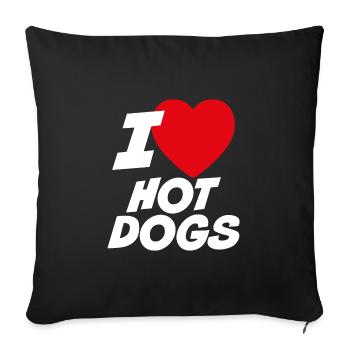 J’adore les hot-dogs - Housse de coussin décorative 45 x 45 cm - noir - Devant