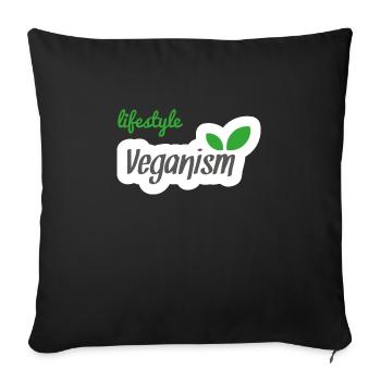 lifestyle veganism vegan veggie vegan - Sofa pillowcase 17,3'' x 17,3'' (45 x 45 cm) - black - Front