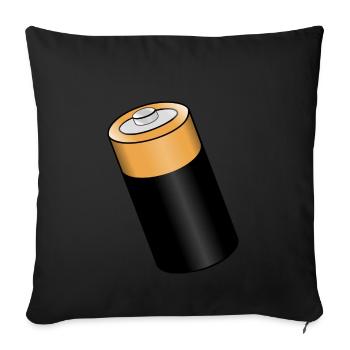 Batterie. Geschenkidee - Sofakissenbezug 45 x 45 cm - Schwarz - Vorne