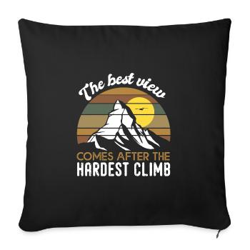 The Best View climb gift motivation climbing - Sofa pillowcase 17,3'' x 17,3'' (45 x 45 cm) - black - Front