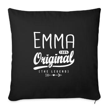 Emma ORIGINAL personalized name emma - Sofa pillowcase 17,3'' x 17,3'' (45 x 45 cm) - black - Front