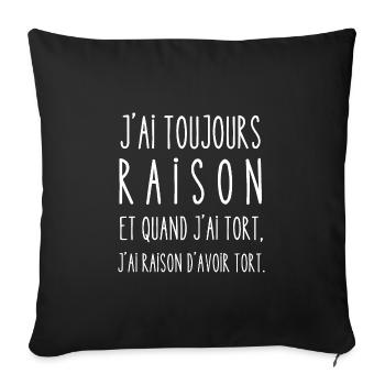 raison d'avoir tort - Housse de coussin décorative 45 x 45 cm - noir - Devant