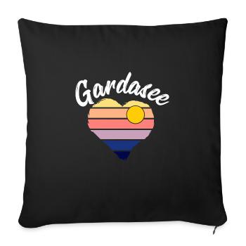 Lake Garda Fan Lake Garda Holiday - Sofa pillowcase 17,3'' x 17,3'' (45 x 45 cm) - black - Front