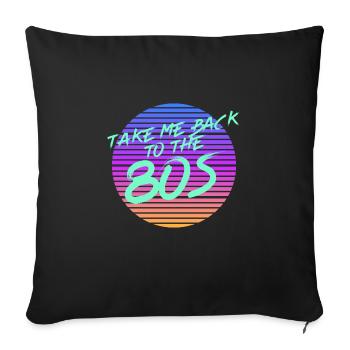 Back in the 80s - Sofa pillowcase 17,3'' x 17,3'' (45 x 45 cm) - black - Front