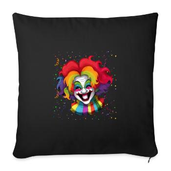 Clown Karneval Fasching Kostüm - Sofakissenbezug 45 x 45 cm - Schwarz - Vorne