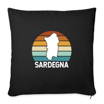 Sardaigne Sardegna Rétro - Housse de coussin décorative 45 x 45 cm - noir - Devant