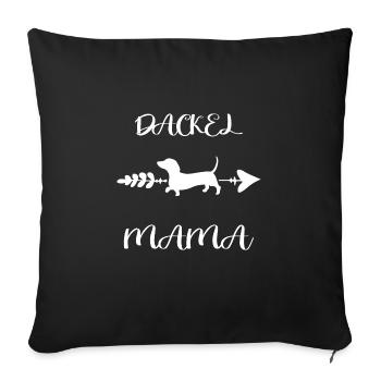 Dachshund Dackel-Mama Jagdhund Teckel Dackelfreund - Sofakissenbezug 45 x 45 cm - Schwarz - Vorne