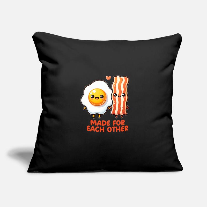 Oeuf et bacon Housse de coussin décorative 45 x 45 cm