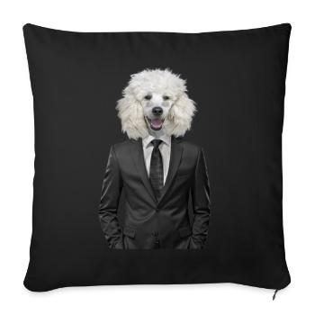 chien | chien | animal en costume - Housse de coussin décorative 45 x 45 cm - noir - Devant