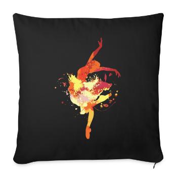 Ballet dance - Sofa pillowcase 17,3'' x 17,3'' (45 x 45 cm) - black - Front