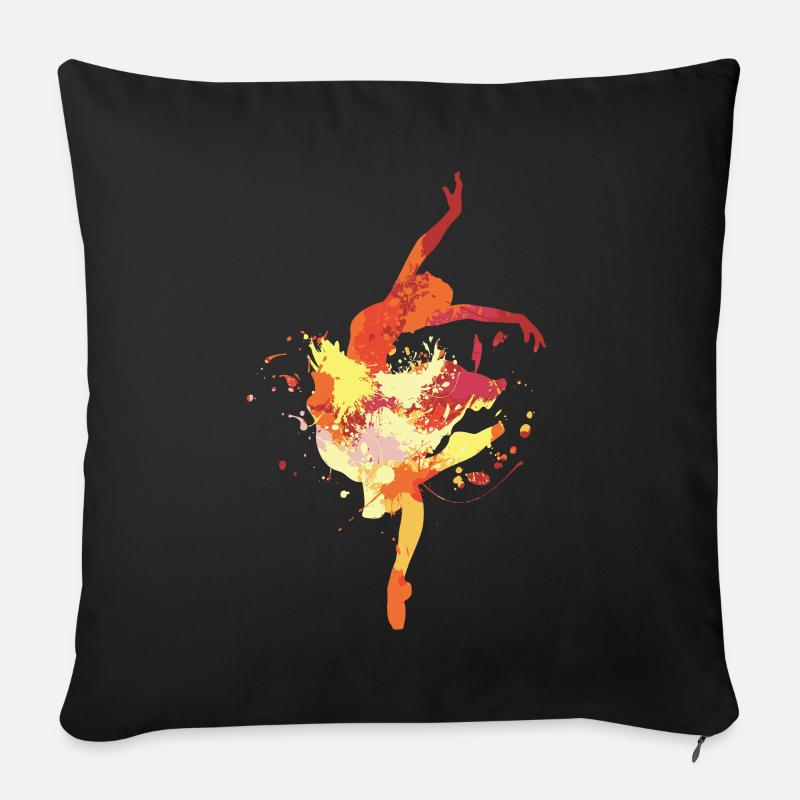 Ballett Tanz - Sofakissenbezug 45 x 45 cm - Schwarz