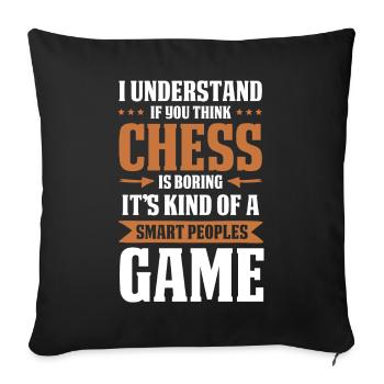 chess chess - Sofa pillowcase 17,3'' x 17,3'' (45 x 45 cm) - black - Front