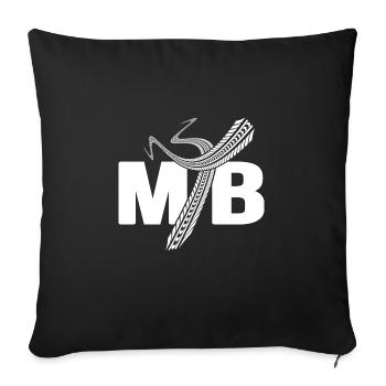MTB mountain biker tire track bike trail dirtbike - Sofa pillowcase 17,3'' x 17,3'' (45 x 45 cm) - black - Front