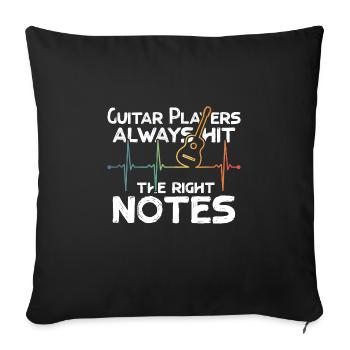 Learn guitar saying - Sofa pillowcase 17,3'' x 17,3'' (45 x 45 cm) - black - Front