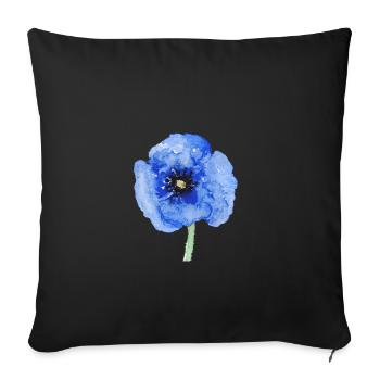 Blume - Sofakissenbezug 45 x 45 cm - Schwarz - Vorne
