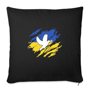 Dove of Peace Ukraine - Sofa pillowcase 17,3'' x 17,3'' (45 x 45 cm) - black - Front