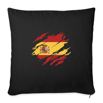 Espagne - Housse de coussin décorative 45 x 45 cm - noir - Devant