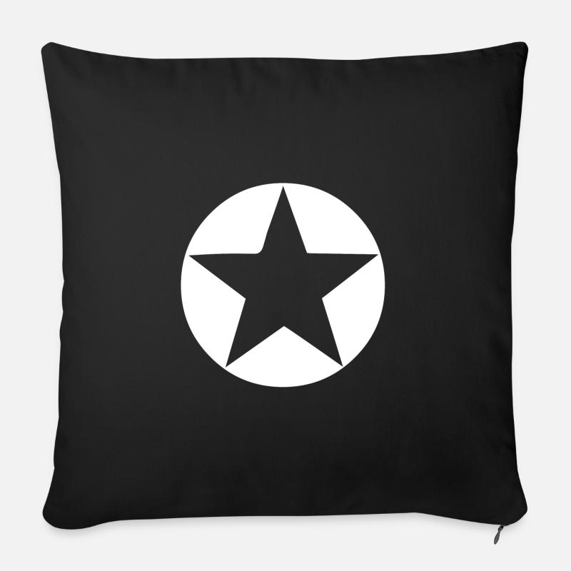 Kreis Stern Form Symbol - Sofakissenbezug 45 x 45 cm - Schwarz