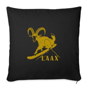Laax Graubünden Steinbock Snowboard Switzerland - Sofa pillowcase 17,3'' x 17,3'' (45 x 45 cm) - black - Front