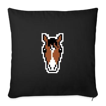 Horse - horse face - Sofa pillowcase 17,3'' x 17,3'' (45 x 45 cm) - black - Front
