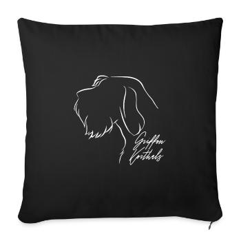 GRIFFON KORTHALS chien chiens chien de chasse Wilsigns - Housse de coussin décorative 45 x 45 cm - noir - Devant