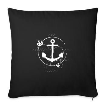 ANCRE - NAVIRES - BLANC - Housse de coussin décorative 45 x 45 cm - noir - Devant
